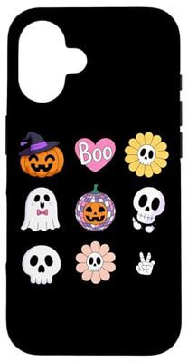 Boo Skull Ghost Pumpkin Disco Halloween Fun Case for iPhone 16