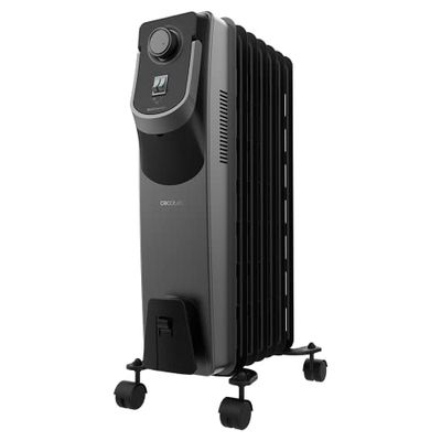 Cecotec ReadyWarm 7000 Space 360 Zwarte Elektrische Olieradiator. 7 Modules, Laag stroomverbruik, 1500 W, 3 niveaus, Kabelcollector, 360 Technologie, Beveiligingssysteem, 18 m2