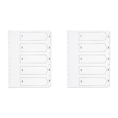 Q-Connect 1-5 Index Multi-Punched Polypropylene White A4 (Pack of 2)