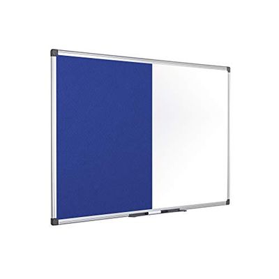 Bi-Office Combination Board Maya, Blue Felt/Magnetic, Aluminium Frame, 90 x 60 cm