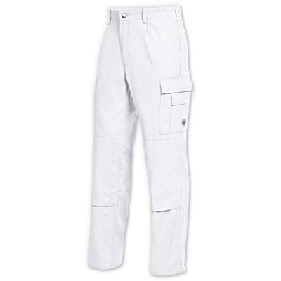 BP 1486-060-21-45 - Pantaloni da lavoro con retro elastico, 300,00 g/m², in puro cotone, bianco, 45