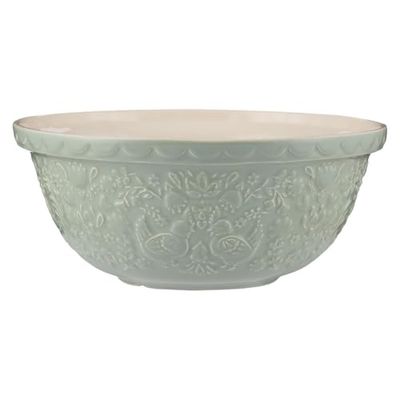 Mason Cash Home to Roost Mixing Bowl | 29cm Earthenware Bowl with Embossed Hen & Cockerel Design | 4L Capacity | Classic Bakeware for Dough, Pastry & Cake Mixing | Dishwasher & Freezer Safe