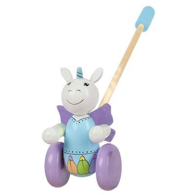 Unicorn Push Along Toy, Animal Push and Pull Along Toys for 1 Year Olds, Wooden Toys - Toddler Toys, Perfect 1st Birthday Gifts For Boy and Girl - Early Development & Activity Toys by Orange Tree Toys