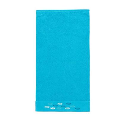 Sancarlos Poissons Serviette, 100% Coton éponge, Turquoise, Bain
