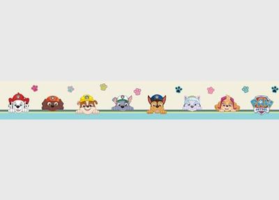Paw Patrol Var lycklig barnrum självhäftande kant, väggklistermärken, av AG design 500 x 14 cm | AWBD 8008