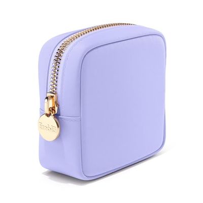 EMBLA Makeup Bag,Travel Bag Pouch, Toiletry Bag, Makeup Organizer, Nylon Cosmetic Zipper Pouches,Clutch, Coin Purse, Storage Bag Organizer, Make up Bags,Mini, Small, Large for Women, Girls, Lilac, S
