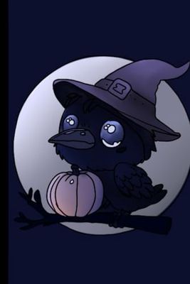 Halloween Raven Notebook: Cute raven and pumpkin Halloween notebook