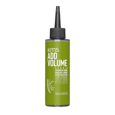 KMS ADDVOLUME Liquide Raffermissant Rinse pour cheveux fins à moyens, 20 fois plus forts, plus de volume et de force, formule végétalienne avec riz upcyclé, sans silicone, 150 ml