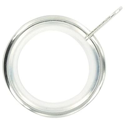 Bulk Hardware BH03197 verchroomde stille metalen staafring met vast oog (verpakking van 8), wit, 8 stuks