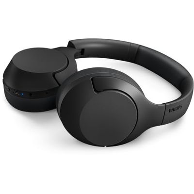 PHILIPS TAH8506BK Wireless Noise Cancelling Over Ear Headphones, Noise Cancellation Pro, Adults Wireless Headphones, Over Ear Headphone with Mic, Bluetooth, 60 Hours Play Time, Negro (Black)