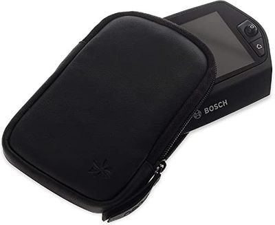 honju Bike tas van echt leer voor Bosch Nyon E-Bike/Pedelec Display (Displaybescherming, binnenzak voor sleutels, bescherming tegen krassen & vuil) - zwart