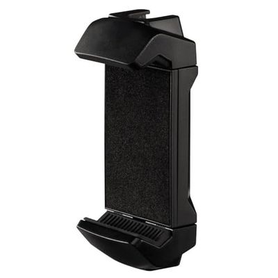 Hama Support de Tablette pour trépied Pro (Adaptateur Tête de trépied pour iPad Pro 9,7, Samsung Galaxy Tab, Note 10/10+, Google Pixel, Pas de vis 1/4", Griffe Cold Shoe) Noir