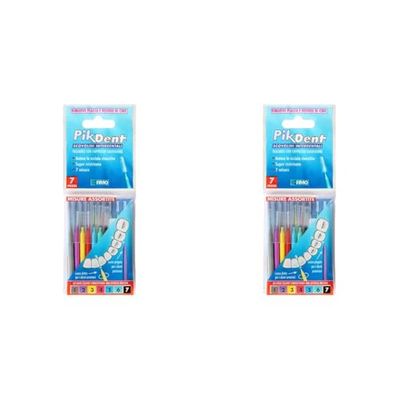 Brossettes interdentaires Pikdent - Essayez et trouvez votre taille - Assortiment de 7 brossettes - «Lo Stuzzicolino» (Lot de 2)
