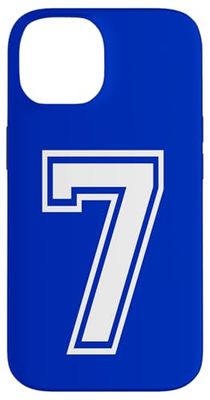 Number 7 sports style in white Case for iPhone 14