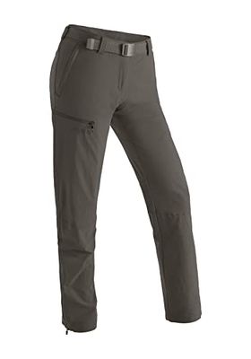 Maier Sports Inara Slim, Pantalon de randonnée pour Femme, Pantalon Outdoor déperlant pour Le Trekking et la randonnée, Coupe ajustée, sans PFC, MSTRETCH Pro 4 et Dryprotec, Marron, 21 (W33/L30)