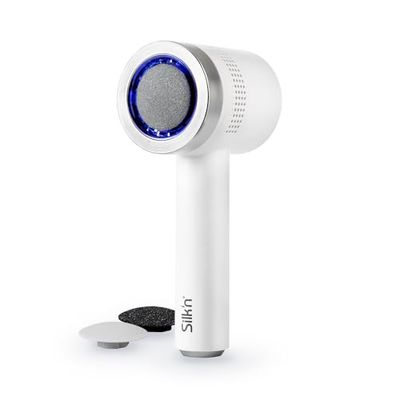 Silk'n VP1PE1 Vacupedi Electrical Callus Remover with Vacuum System, 1550 rotations, 2 Speed Settings, 3 Grinding Disks, 3 Replaceable Washable Filters, White