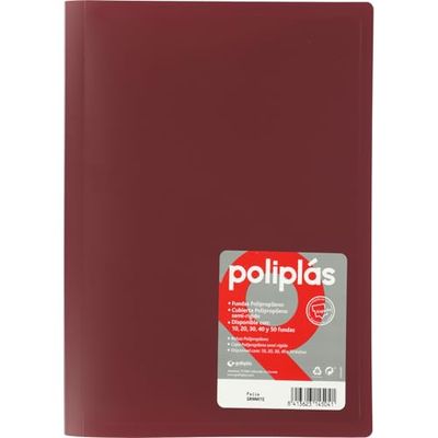 Grafoplas 1460050 - Cartella da 50 buste, formato protocollo, copertina in PP, colore: bordeaux