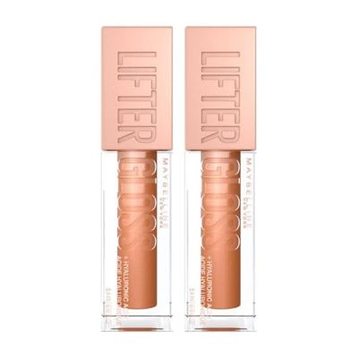 Maybelline Lifter Gloss Bronzed Lip Gloss, Lasting Hydration Formula With Hyaluronic Acid, Non Sticky, 019 Gold