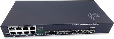 Elfcam® - Gigabit Switch con 8 Puertos 1,25G SFP, 8 Puertos Gigabit Ethernet, No Administrado Conmutador, Plug and Play (8 Puertos SFP)