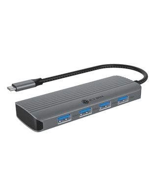 ICY BOX Docking Station USB-C (6 en 1) con HDMI (4K 60 Hz), Hub 4X USB 3.2 (Gen 1), Power Delivery 100W, Aluminio, Plug & Play, Windows y macOS, IB-DK4022a-CPD