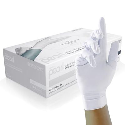 Unigloves blanco Pearl sin polvo nitrilo guantes desechables – Caja X100