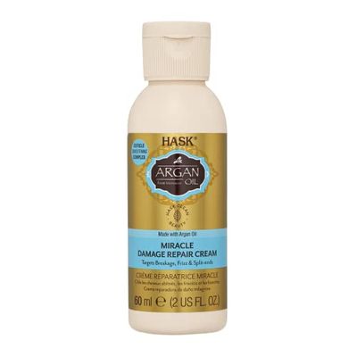 HASK Argan Oil Miracle Damage Repair Cream for all hair types, colour safe, gluten free, sulfate free, paraben free - 1 60mL Bottle