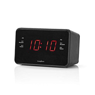 Nedis Rádio despertador digital Pa ntalha LED de 0,9'' FM