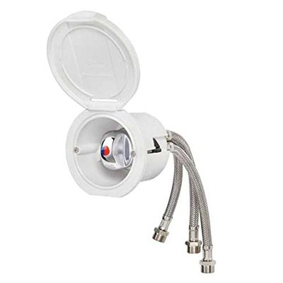 MIXER TAP+WHITE SQUARE FLEX COVER