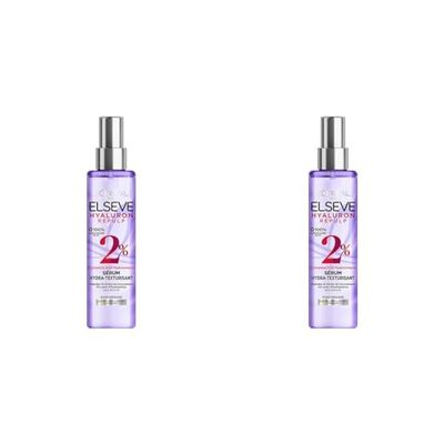 L'Oréal Paris - Sérum Hydra-Texturisant pour Cheveux Déshydratés et Fatigués - Hydratation 72H - À l'Acide Hyaluronique - Elseve Hyaluron Repulp - 150 ml (Lot de 2)