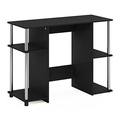 Furinno Computer Study Bureau, Engineered Wood, Americano/Roestvrij staal, 39,5 (D) x 97,51 (B) x 72,59 (H) cm