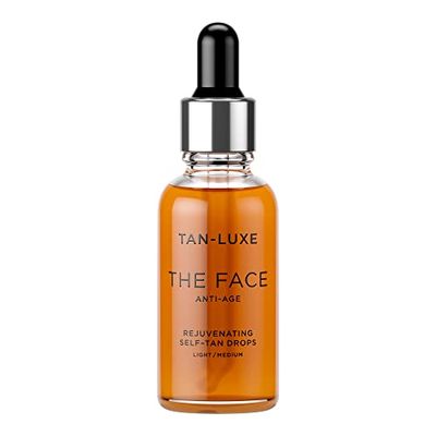 Tan Luxe THE FACE Gotas autobronceadoras, ligeras/medianas (30 ml) Agregue gotas bronceadoras antienvejecimiento al cuidado de la piel para un bronceado facial personalizado