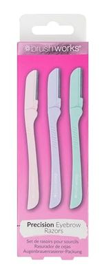 Brushworks Precision - Rasoio per sopracciglia (confezione da 3)