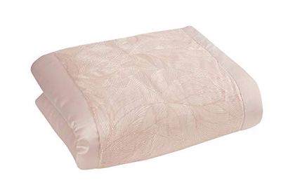 Sleepdown Lusso, con Motivo Floreale, Paillettes, copriletto Super Morbido, Caldo, Accogliente, Grande, 150 x 200 cm, Poliestere Cotone, Rosa Cipria, Bedspread 150cm x 200cm