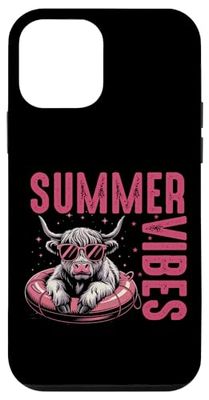Summer Vibes Cool Cow Lunettes de soleil piscine Coque pour iPhone 12 mini