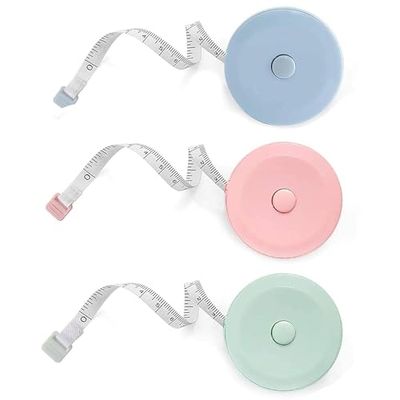 Elalove Mètre Ruban de Couture, Bleu,Rose,Vert, 150 cm × 1,2 cm, Set de 3 Pièces