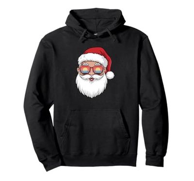 Occhiali da Sole retrò Babbo Natale Natale Uomo Donna Bambini Felpa con Cappuccio