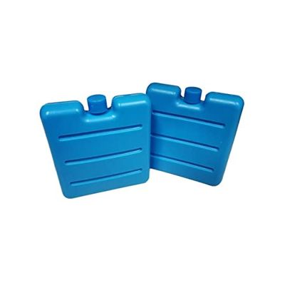 Fackelmann 686465 Lot de 2 bacs réfrigérants pour lunch bag, pains de glace, pains de glace pour glacière, accumulateur de froid, Plastique, Gel réfrigérant, Bleu, 7,7 x 7,3 cm
