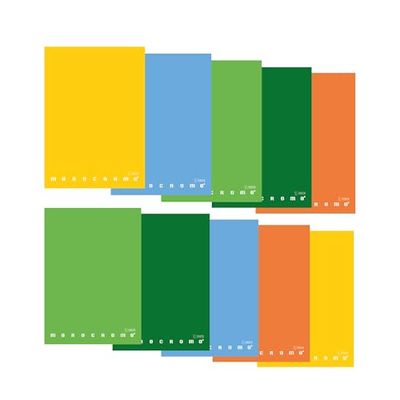 Pigna, Maxi MONOCROMO GREEN, pag. 80 + risguardo, carta riciclata, 8 soggetti, interno 4M, quadretti 4 mm., 10 pezzi