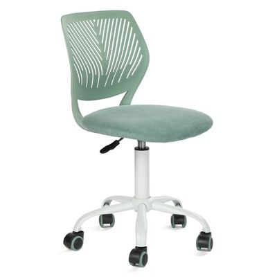 FurnitureR Morandi Chaise de Bureau colorée - Design Moderne réglable - Siège d'ordinateur pivotant sans Bras - pour Chambre d'enfant, Bureau à Domicile - Tissu Bleu
