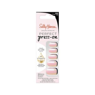 Sally Hansen - Uñas postizas para salón con efectos perfectos prensas, 101 SWOOP THERE IT IS, no daña tus uñas naturales, manicura rápida y fácil, resultado profesional, cápsulas reutilizables.
