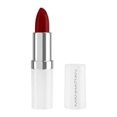 Manhattan Lasting Perfection Satin Lipstick 890 Allarme rossetto per colori intensi e di lunga durata e cura idratante