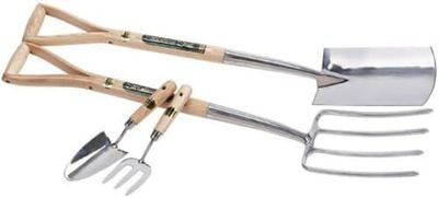 Draper 89902 Expert Stainless Steel Fork/Spade Set Plus Hand Trowel/Fork Set with Fsc Ash Handles