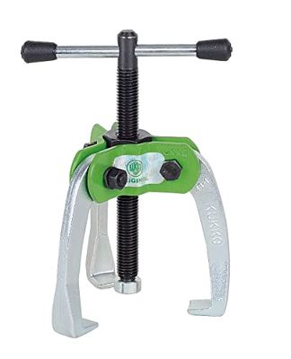 Extractor de rodamientos autocentrante de 3 patas y manivela, ideal para retirar rodamientos en automóviles y maquinaria.