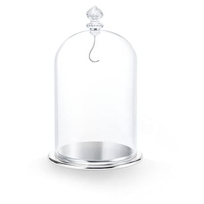 Swarovski Display Campana di Vetro, con Cristalli Swarovski e Struttura in Vetro e Metallo, Tono Argentato
