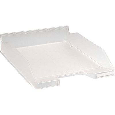 Exacompta - Ref 11323D - Office Letter Tray Combo Midi - 347 x 255 x 65mm in Size, Suitable for A4 Documents, Stackable with Others, Holds Approx. 500 Sheets - Clear