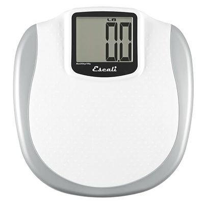 Escali Bardzo duża cyfrowa waga łazienkowa do wagi ciała z czytelnym wyświetlaczem i antypoślizgową platformą, bardzo duża pojemność 199 kg, baterie w zestawie