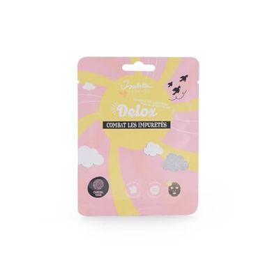 Isabelle Laurier - Masque visage en tissu DETOX Charbon - Routine Beauté, Soin du visage, Hydrate la peau - Idée cadeau Fille, Femme, Pose facile - 1 unité
