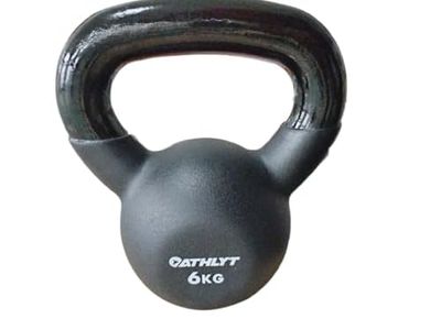 Athlyt Kettlebell Pesa Rusa de Neopreno, Unisex, Negro, 6 kg
