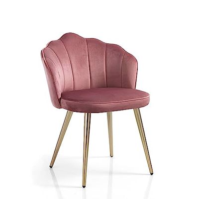 Wink Design Sheffield Pink Lot de 4 chaises rembourrées, Rose, Or Brillant, 57x58xH78 cm