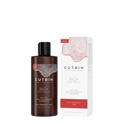 CUTRIN BIO+ Aktiv anti-mjäll, djuprengörande anti-mjällschampo för fet och fjällig hårbotten med nordisk tallbark och sellerifrön extrakt, 250 ml